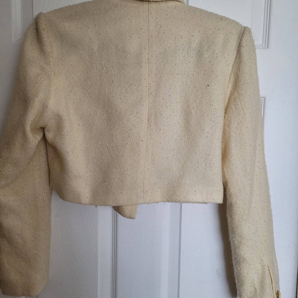 vintage cropped french style blazer jacket - Picture 3 of 4